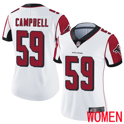 Atlanta Falcons Limited White Women De Vondre Campbell Road Jersey NFL Football #59 Vapor Untouchable